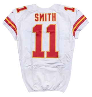 2013-14 Alex Smith Game Used Kansas City Chiefs Road Jersey Photo Matched To AFC Wildcard Playoff Game on 1/4/2014 (Resolution Photomatching)